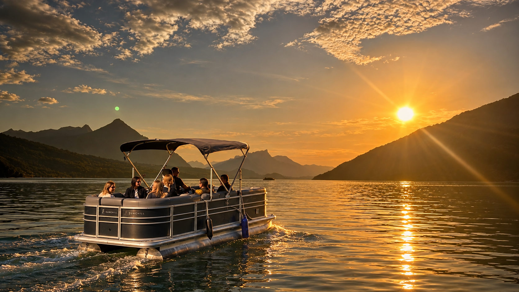 Lake Thun sunset view